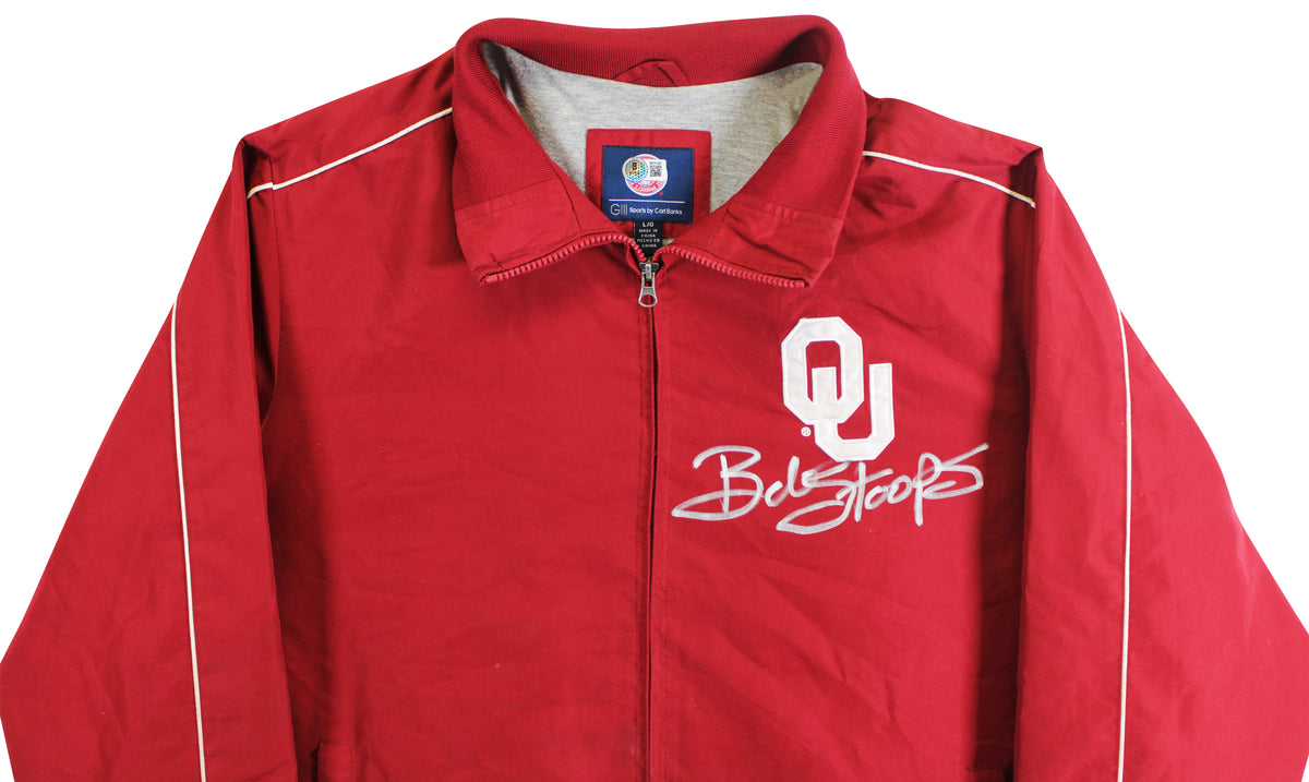 Oklahoma Bob Stoops Signed Maroon Gill Sports Windbreaker BAS Wit #2W701841
