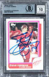 Red Wings Steve Yzerman Signed 1986 Topps #11 Card Auto 10! BAS Slabbed