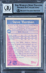 Red Wings Steve Yzerman Signed 1984 Topps #49 Card Auto Graded 10! BAS Slabbed
