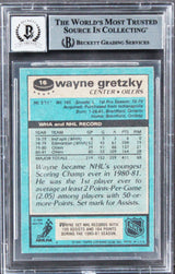Oilers Wayne Gretzky Authentic Signed 1981 Topps #16 Card Auto 10! BAS Slabbed
