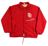 Oklahoma Barry Switzer Signed Maroon Windbreaker BAS Witnessed #2W088655