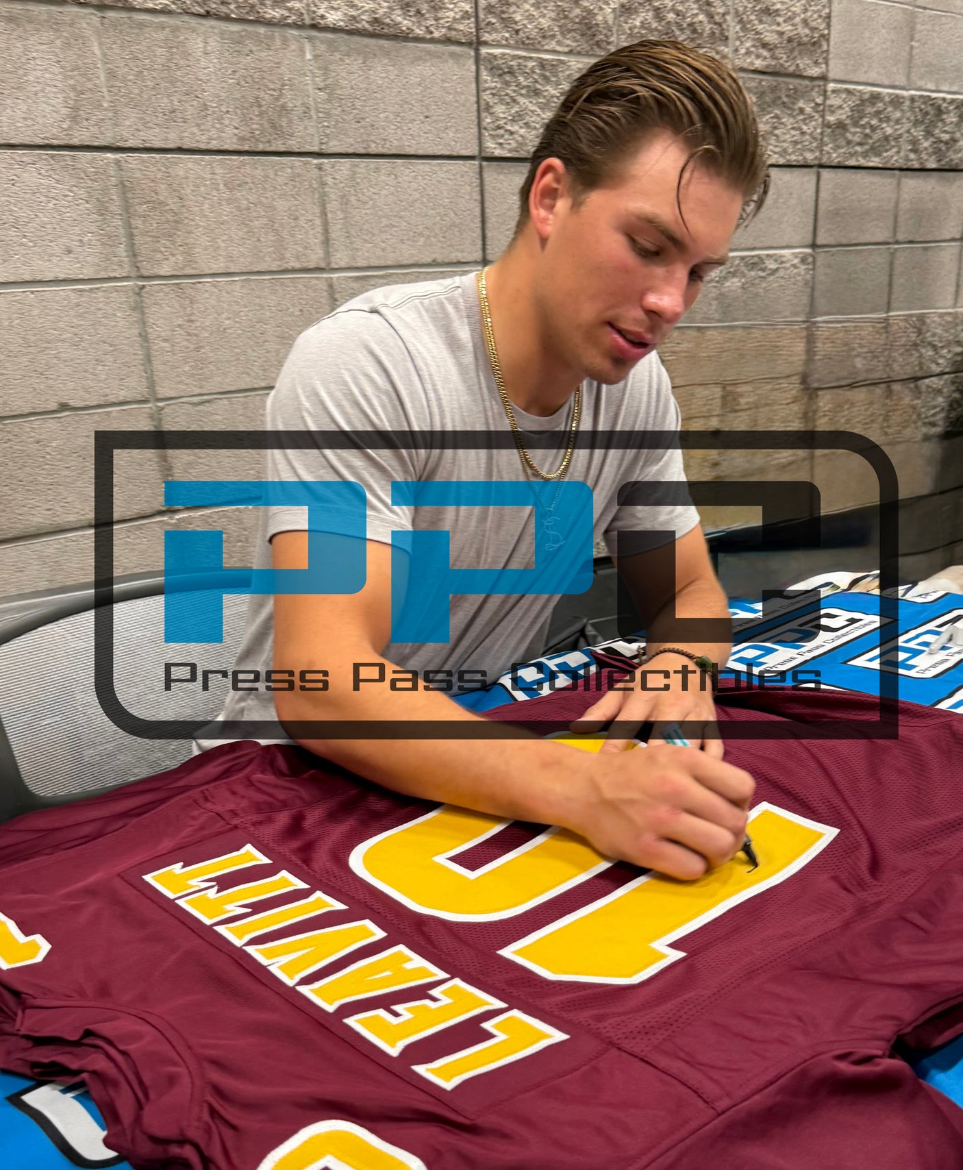 Arizona State Sam Leavitt Signed Maroon Pro Style Framed Jersey BAS Witnessed