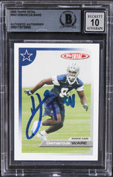 Cowboys DeMarcus Ware Signed 2005 Topps Total #443 RC Card Auto 10! BAS Slabbed