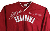 Oklahoma Barry Switzer & Bob Stoops Signed Maroon Windbreaker BAS Wit #2W701843