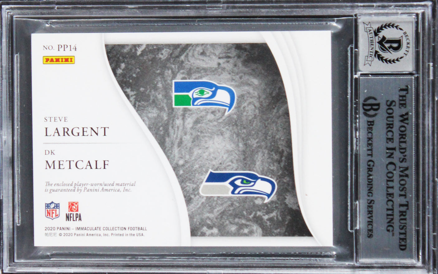 Metcalf & Largent Signed 2020 Immaculate Collection #14 Card Auto 10 BAS Slabbed