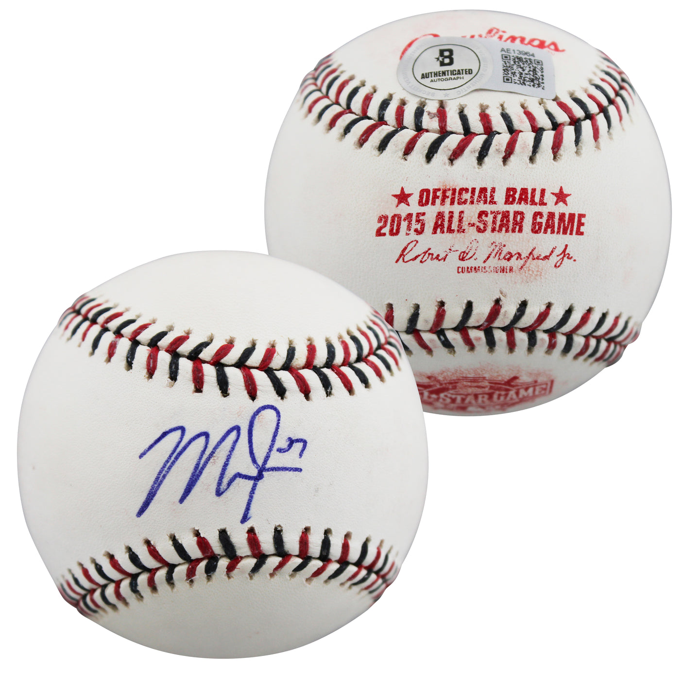 Angels Mike Trout Signed 2015 All Star Game Logo OML Baseball BAS #AE13964