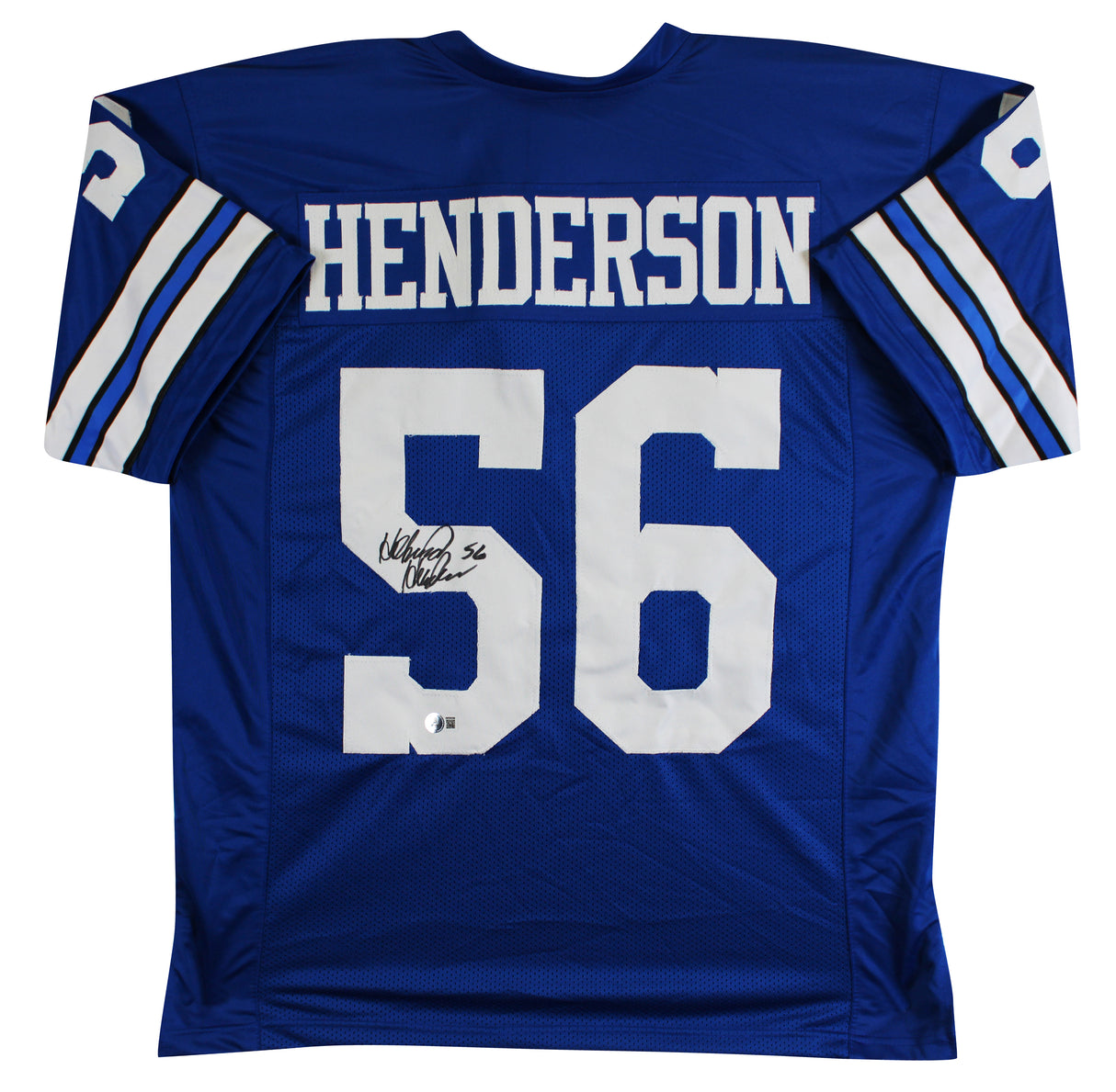 Thomas "Hollywood" Henderson Signed Blue Pro Style Jersey BAS Witness #3W292258
