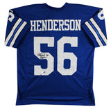 Thomas "Hollywood" Henderson Signed Blue Pro Style Jersey BAS Witness #3W292258