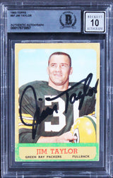Packers Jim Taylor Authentic Signed 1963 Topps #87 Card Auto 10! BAS Slabbed