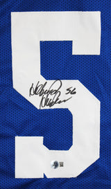 Thomas "Hollywood" Henderson Signed Blue Pro Style Jersey BAS Witness #3W292258