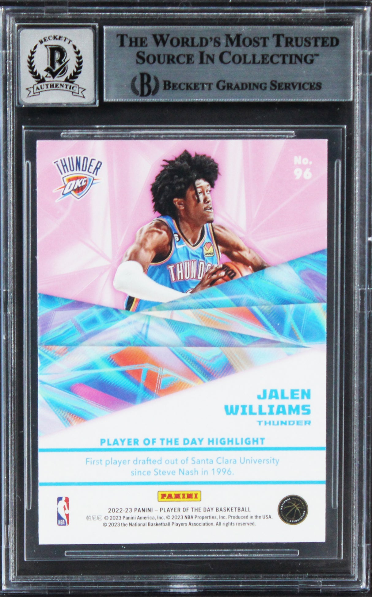 Jalen Williams Signed 2022 Panini POTD Silver #96 RC Card Auto 10! BAS Slabbed