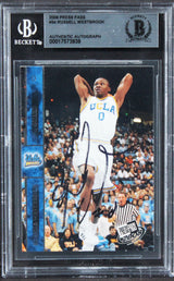 Thunder Russell Westbrook Signed 2008 Press Pass #34 Rookie Card BAS Slabbed