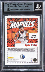 Mavericks Kyrie Irving Signed 2023 Donruss Net Marvels #6 Card BAS Slabbed