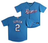 Rangers Marcus Semien Authentic Signed Blue Nike Jersey Autographed BAS #BG43499