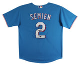 Rangers Marcus Semien Authentic Signed Blue Nike Jersey Autographed BAS #BG43499
