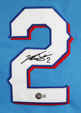 Rangers Marcus Semien Authentic Signed Blue Nike Jersey Autographed BAS #BG43499