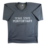 Ed Too Tall Jones Signed Necessary Roughness Texas State Penitentiary Jersey BAS
