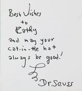 Dr. Seuss "Best Wishes" Signed The Cat in the Hat Hardcover Book BAS #AE13957
