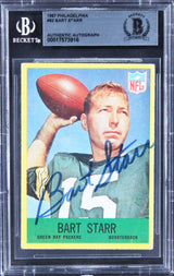 Packers Bart Starr Authentic Signed 1967 Philadelphia #82 Card BAS Slabbed