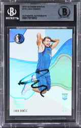 Mavericks Luka Doncic Signed 2018 Panini Status #172 Rookie Card BAS Slabbed
