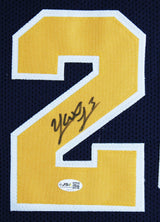Michigan Yaxel Lendeborg Authentic Signed Navy Pro Style Framed Jersey JSA