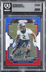 Broncos Patrick Surtain Signed 2021 Panini Prizm RW&B #374 Card Auto 10 BAS Slab