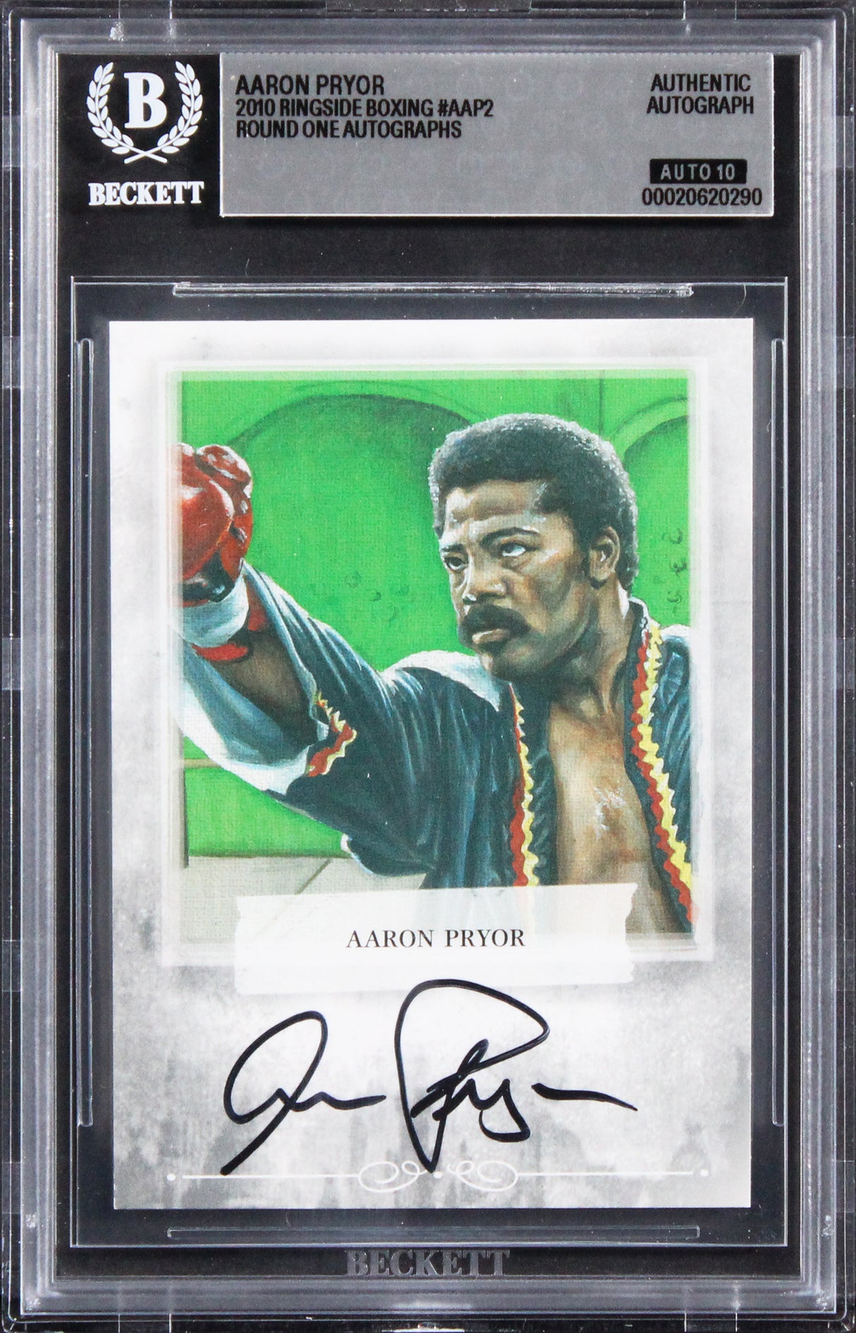 Aaron Pryor Signed 2010 Ringside Boxing #AAP2 Card Auto Grade 10! BAS Slabbed