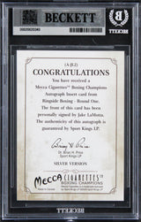 Jake LaMotta Signed 2010 Ringside Boxing #AJL2 Card Auto Grade 10! BAS Slabbed