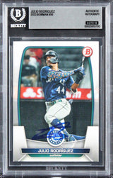 Mariners Julio Rodriguez Signed 2026 Bowman #96 Card Auto Grade 10! BAS Slabbed
