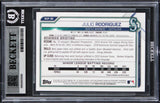 Mariners Julio Rodriguez Signed 2021 Bowman Chrome #BCP86 Card Auto 10! BAS Slab