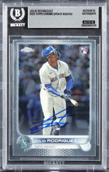 Mariners Julio Rodriguez Signed 2022 Topps #USC150 RC Card Auto 10! BAS Slabbed