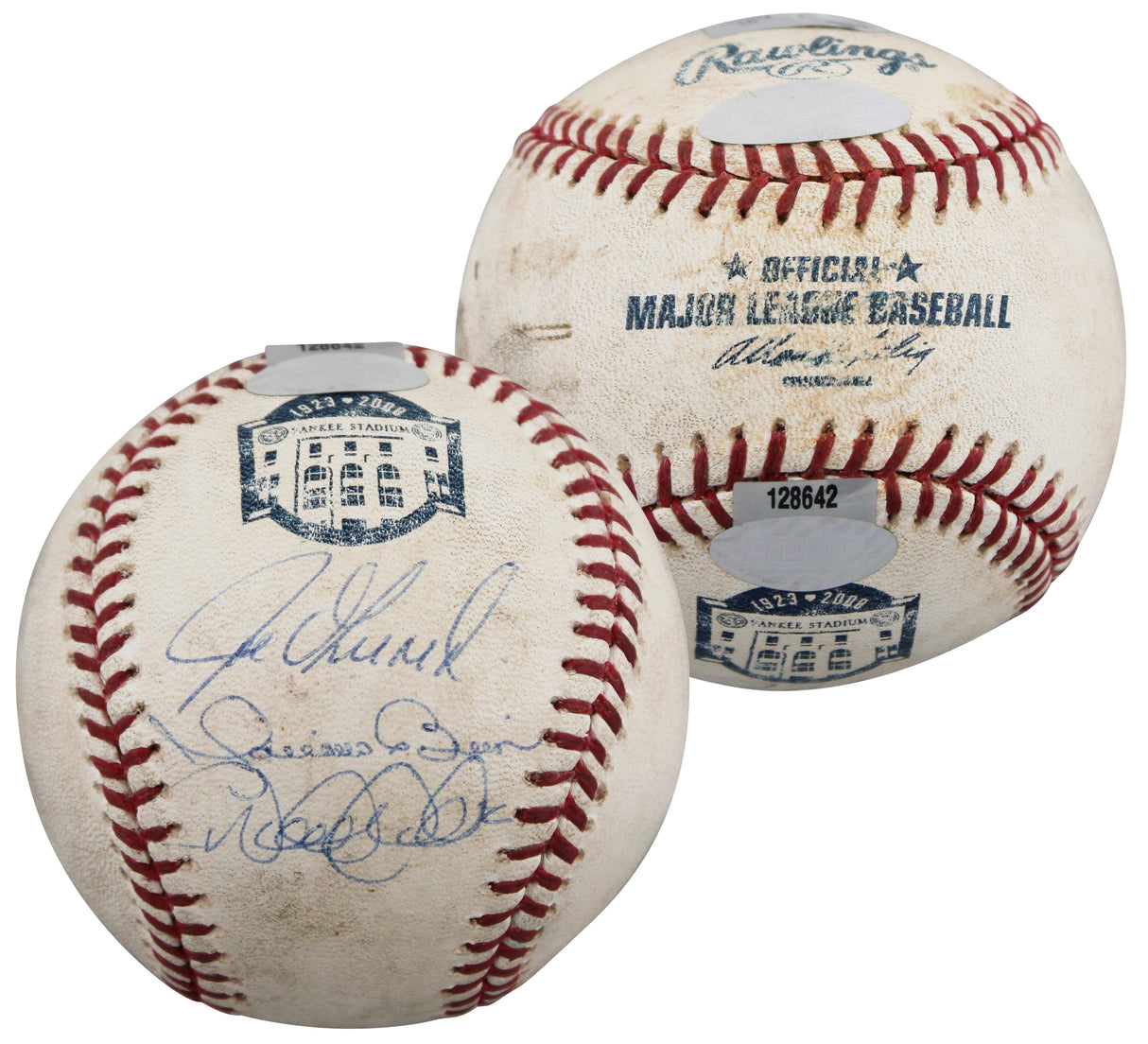 Yankees (3) Jeter, Rivera & Girardi Authentic Signed Game Used Baseball Steiner