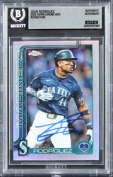 Mariners Julio Rodriguez Signed 2025 Topps Chrome #261 Card Auto 10! BAS Slabbed