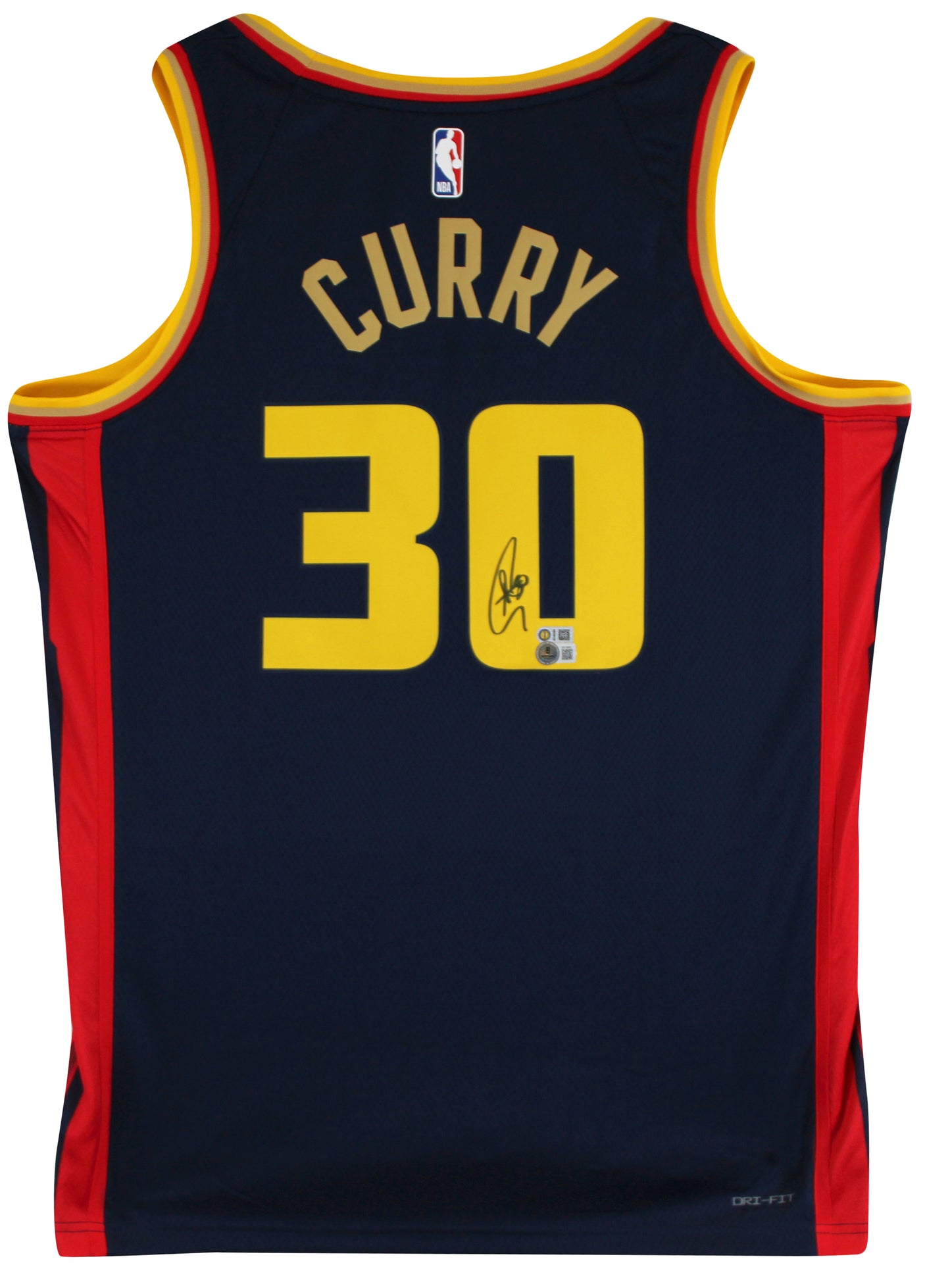 Warriors Stephen Curry Signed Navy Blue Nike City Swingman Jersey BAS #AE13939