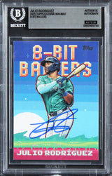 Mariners Julio Rodriguez Signed 2025 Topps #8B7 Card Auto Grade 10! BAS Slabbed
