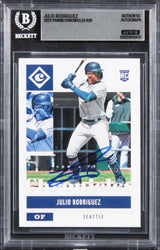 Mariners Julio Rodriguez Signed 2022 Panini #28 RC Card Auto GM 10! BAS Slabbed