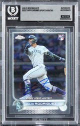 Mariners Julio Rodriguez Signed 2022 Topps #USC165 RC Card Auto 10! BAS Slabbed