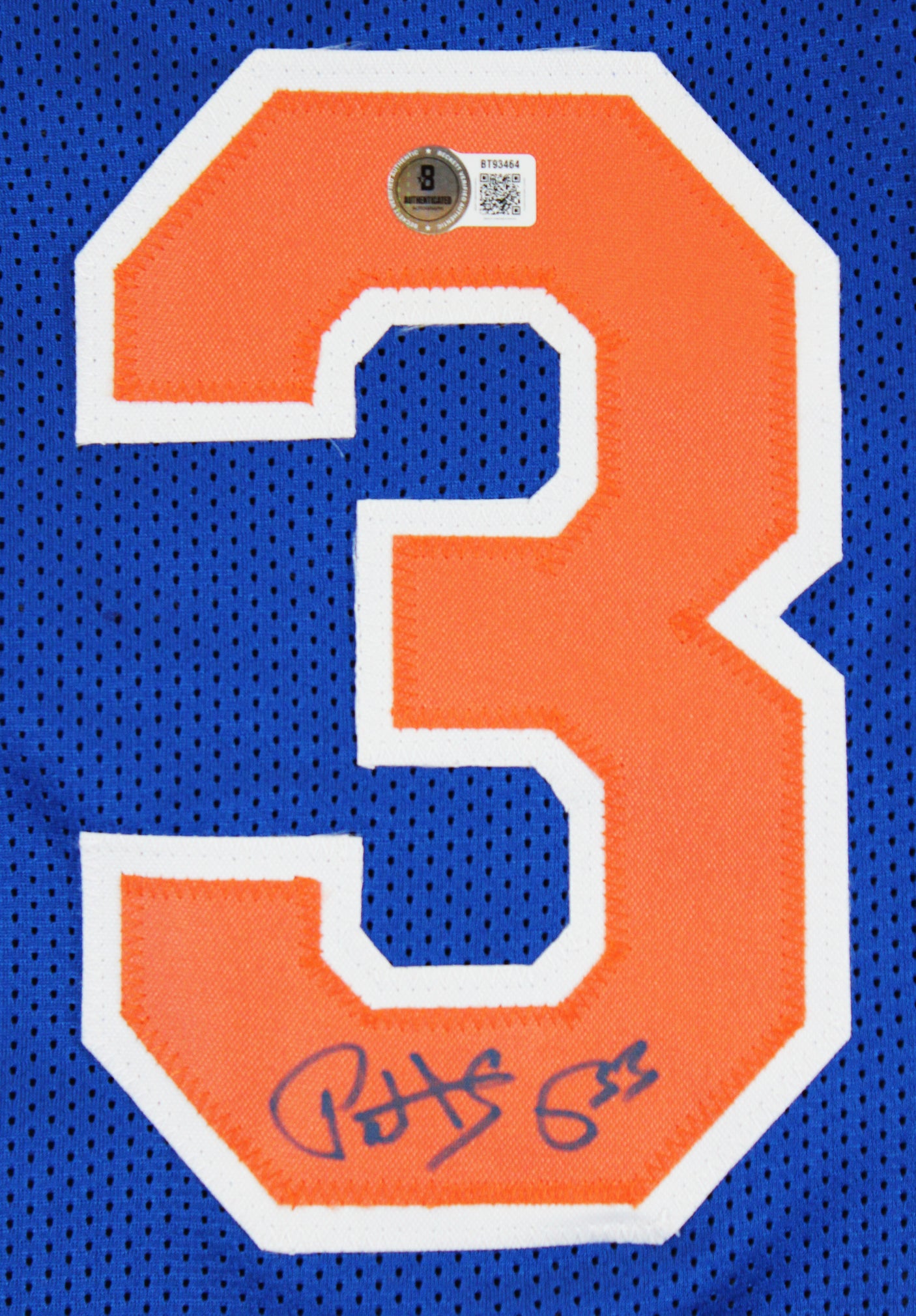 Patrick Ewing Authentic Signed Blue Pro Style Jersey Autographed BAS