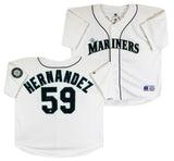 Mariners Felix Hernandez Signed White Russell Athletic Rookie #59 Jersey BAS