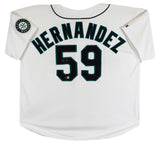 Mariners Felix Hernandez Signed White Russell Athletic Rookie #59 Jersey BAS