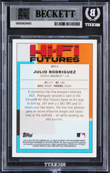 Mariners Julio Rodriguez Signed 2022 Bowman #HIFI4 RC Card Auto 10! BAS Slabbed
