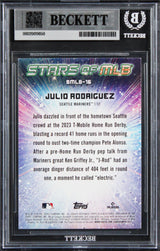 Mariners Julio Rodriguez Signed 2024 Topps #SMLB16 Card Auto GM 10! BAS Slabbed