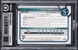 Mariners Julio Rodriguez Signed 2022 Bowman Chrome #48 RC Card Auto 10! BAS Slab