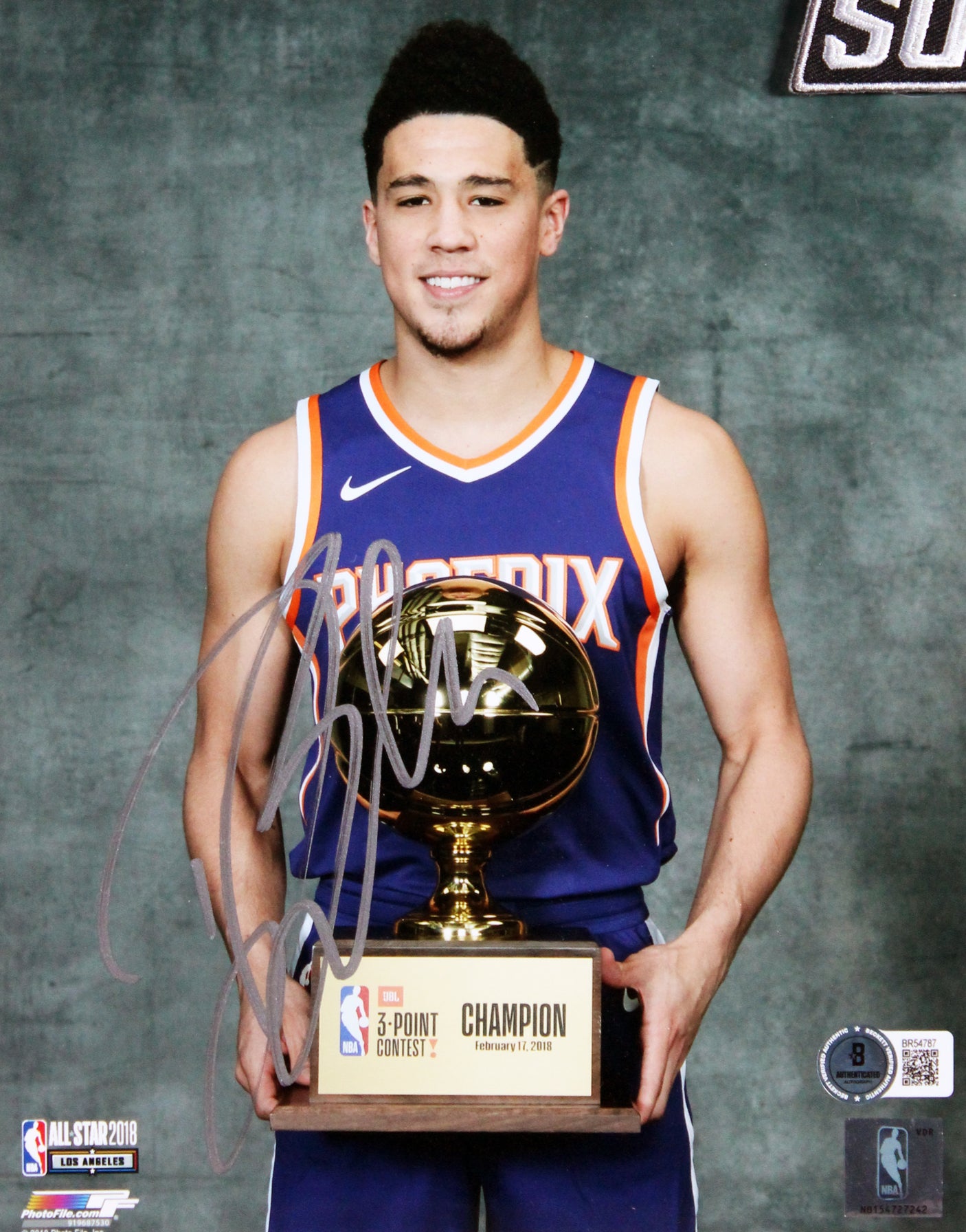 Suns Devin Booker Authentic Signed 8x10 Framed Photo Autographed BAS #BR54787