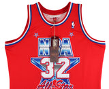 Lakers Magic Johnson Signed 1991 M&N HWC All-Star Red Swingman Jersey BAS Wit