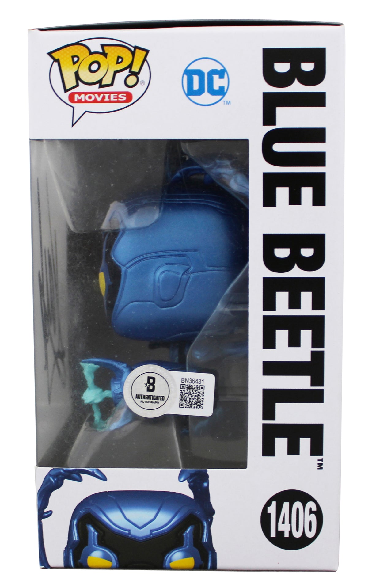 Xolo Mariduena Blue Beetle Signed #1406 Funko Pop Vinyl Figure BAS #BN36431