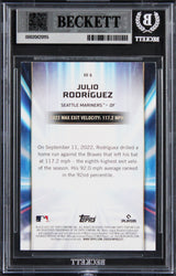 Mariners Julio Rodriguez Signed 2023 Stadium Club #VV6 Card Auto 10! BAS Slabbed