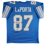 Sam Laporta Authentic Signed Blue Pro Style Jersey Autographed BAS Witnessed 3