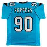 Julius Peppers "HOF 2024, 2002 DROY" Signed Teal Pro Style Jersey BAS Witnessed