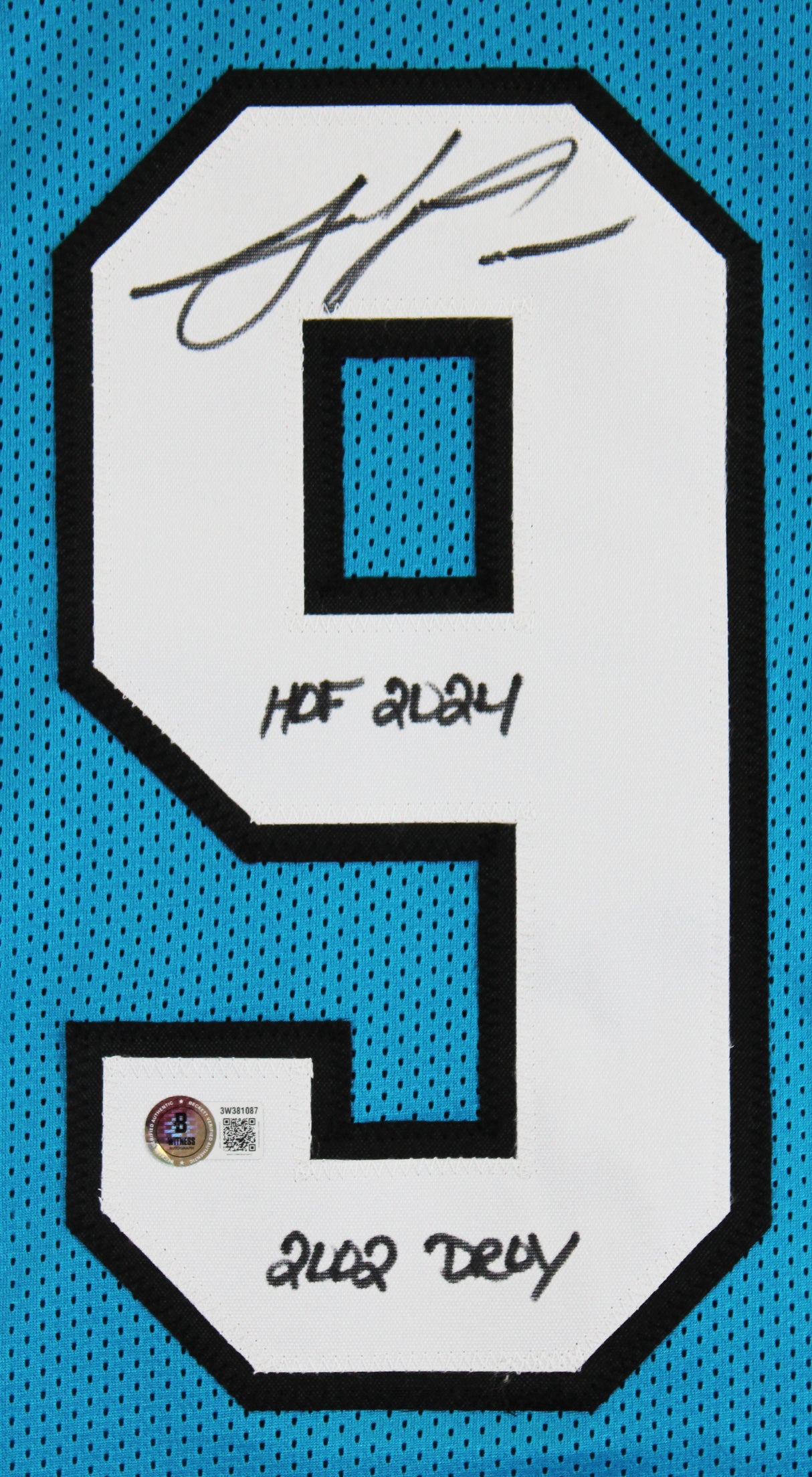 Julius Peppers "HOF 2024, 2002 DROY" Signed Teal Pro Style Jersey BAS Witnessed